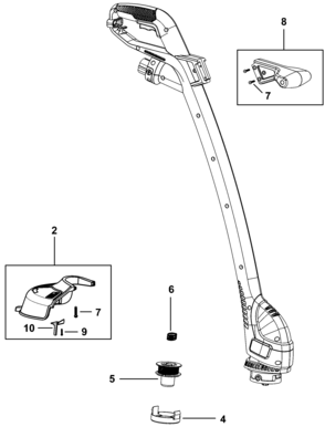 Default Diagram and Parts List for GL360-AR Type 1 Black and Decker Trimmer